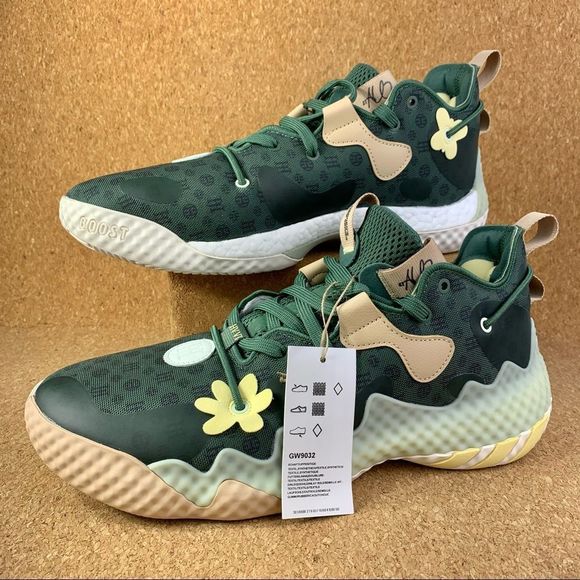 Adidas James Harden Vol. 6 Shoes Men 9.5 Basketball Sneakers Green Oxide GW9032
